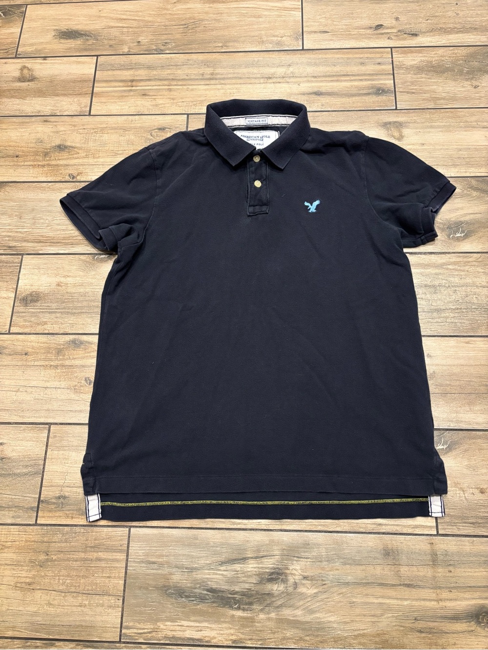 American Eagle Outfitters Eagle Polo Short Sleeve Shirt Vintage Fit Navy Size L